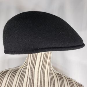 Designer Black Ascot Cap 100% Woolfelt Size Medium